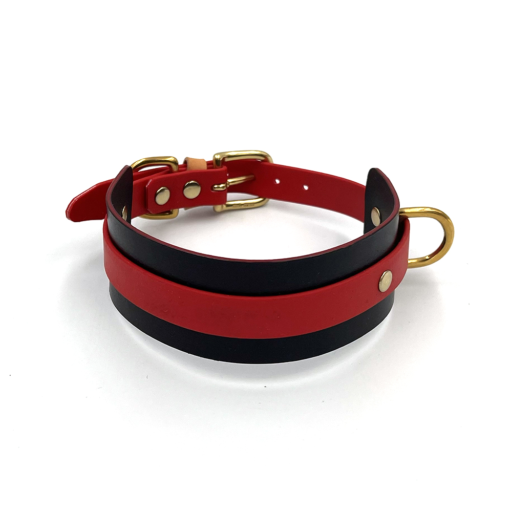 Red biothane collar – classic style for small sighthounds